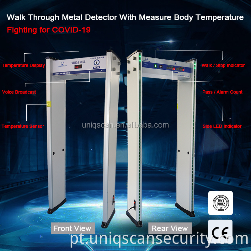 Sensor infravermelho de temperatura do corpo humano que mede o detector térmico para escola, shopping, hotel, aeroporto